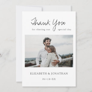 Foto Wedding Dankeschön-Card mit moderner Schrift Dankeskarte