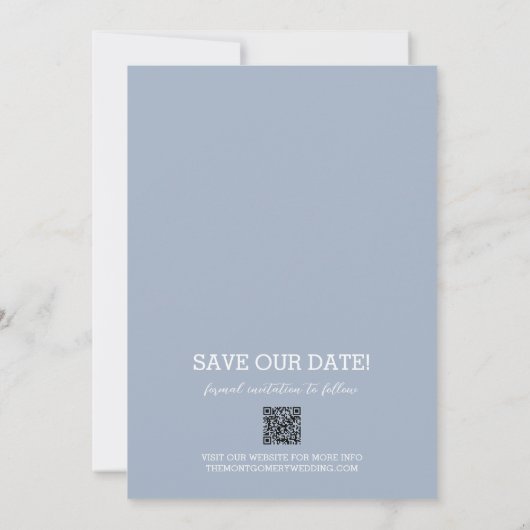 Foto Wedding Dusty Blue Save The Date (Rückseite)