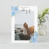 Foto Wedding Einladung - Blue Hydrangeas (Stehend Vorderseite)