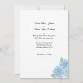 Foto Wedding Einladung - Blue Hydrangeas (Rückseite)