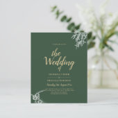Foto Wedding Einladung JUNIPER GREEN Moderne (Stehend Vorderseite)