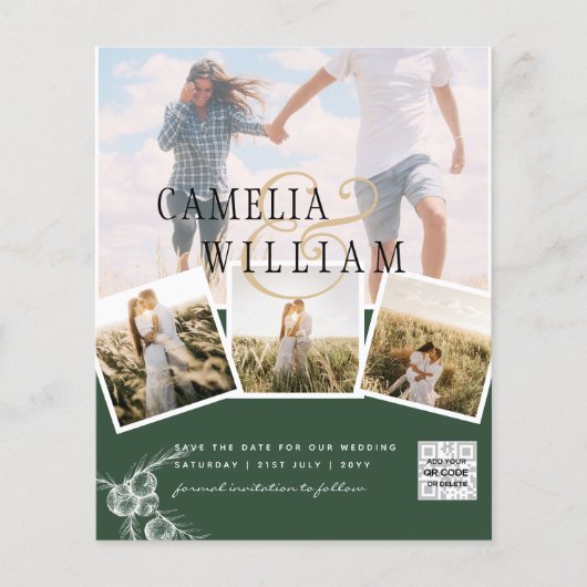 Foto Wedding Einladung JUNIPER GREEN Moderne Flyer (Vorne)