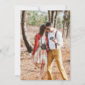 FOTO Wedding Einladung QR Code Retten Datum BLUE (Rückseite)