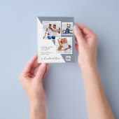 FOTO Wedding Einladung QR Code Retten Datum BLUE Flyer (Gruppe)