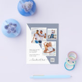 FOTO Wedding Einladung QR Code Retten Datum BLUE Flyer (Einzeln)