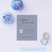 Foto Wedding Einladung QRCode UAWG Dusty Blue Flyer (Einzeln)