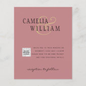 Foto Wedding Einladung QRCode UAWG Dusty Rose (Vorderseite)