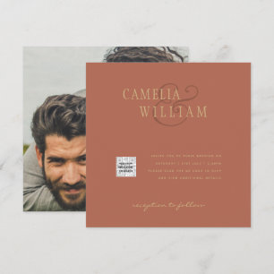 Foto Wedding Einladung QRCode UAWG Terracotta