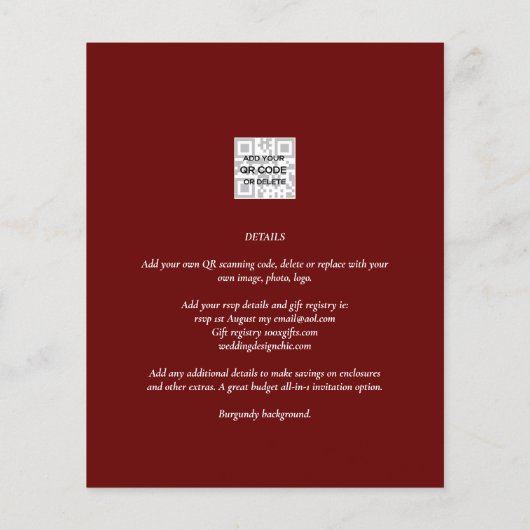 FOTO Wedding Einladung Verlobung Save the Date (Rückseite)