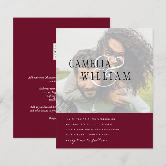 FOTO Wedding Einladung Verlobung Save the Date (Vorne/Hinten)