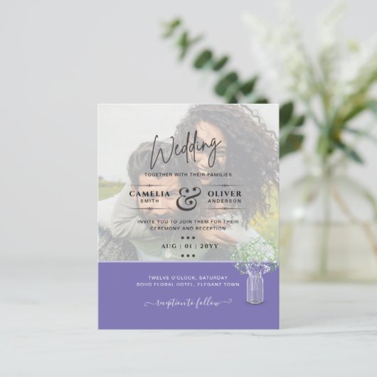 FOTO Wedding Einladung Verlobung Save the Date (Stehend Vorderseite)