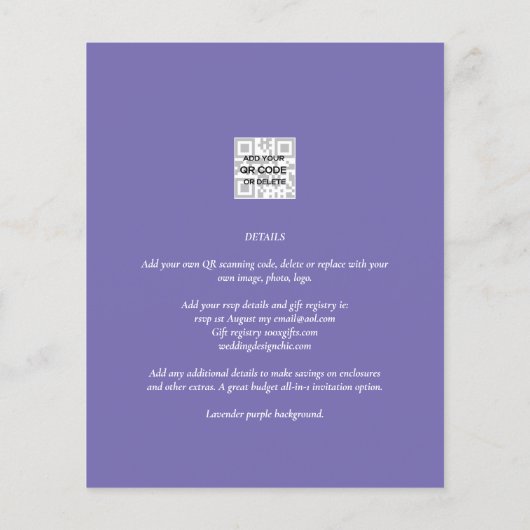 FOTO Wedding Einladung Verlobung Save the Date (Rückseite)