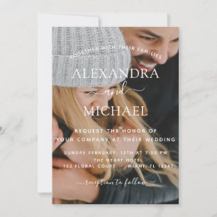 Foto Wedding Elegante Moderne Typografie Einladung