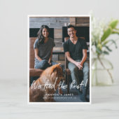 Foto Wedding Elopement Card mit modernem Script Ankündigung (Stehend Vorderseite)