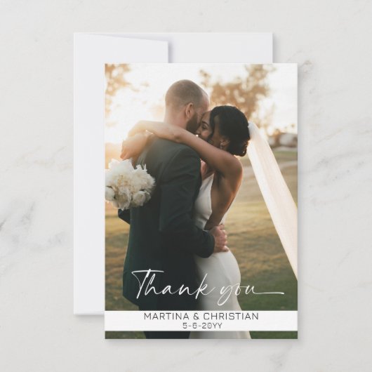 Foto Wedding Flat Dankeskarte (Vorderseite)