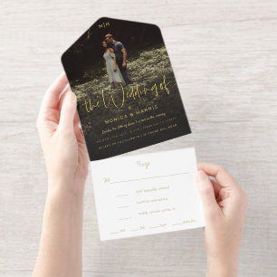 Foto Wedding Foil All-in-One-Einladung