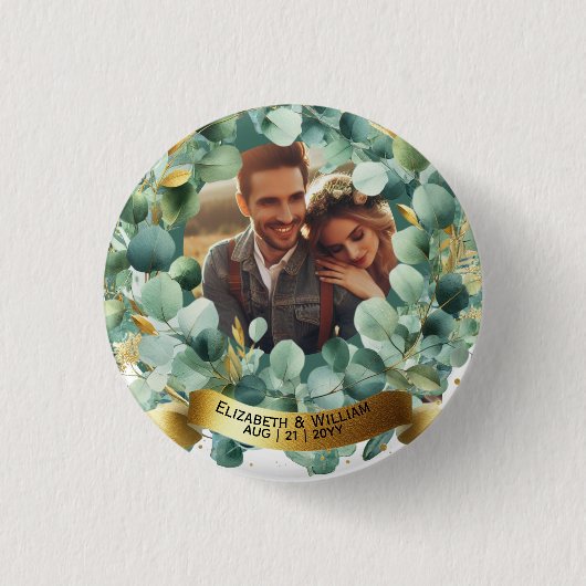 FOTO Wedding Gift Neuvermählte Jubiläumspaare Button (Vorderseite)