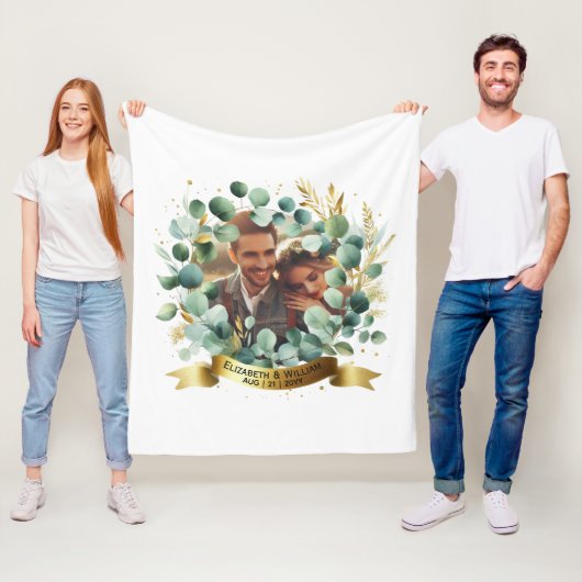 FOTO Wedding Gift Neuvermählte Jubiläumspaare Fleecedecke (Beispiel)