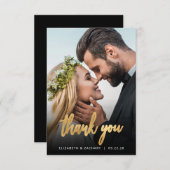 Foto Wedding Gold Script Black Danke (Vorne/Hinten)