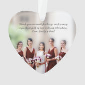 Foto Wedding Gown Bridesmaid Keepake Bevorzugung O Ornament (Rückseite)