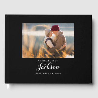 Foto Wedding Guest Book, Black and White Gästebuch