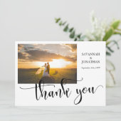 Foto Wedding Horizontal Vielen Dank Karten (Stehend Vorderseite)