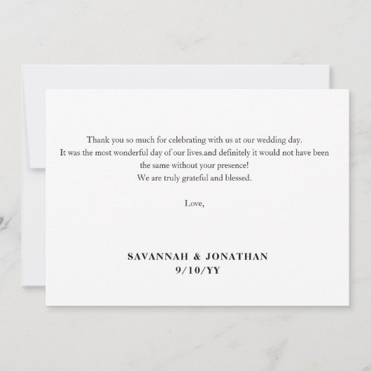 Foto Wedding Horizontal Vielen Dank Karten (Rückseite)