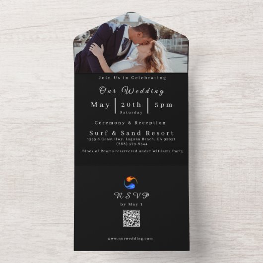 Foto Wedding Invitation-QR-Code- All In One Einladung (Innen Boden)