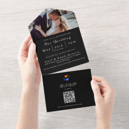 Foto Wedding Invitation-Twin Flame Hochzeit Thema- All In One Einladung