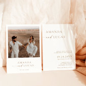 Foto Wedding Invite, Boho Minimalistisch neutraler Einladung