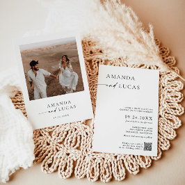 Foto Wedding Invite, Boho Moderne Minimalistisch Einladung