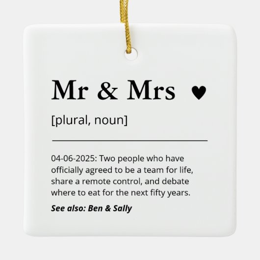 Foto Wedding Keepake Keramikornament (Vorderseite)