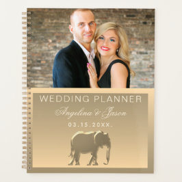 Foto Wedding Luxus Elegante Goldene Foil Elefant Planer