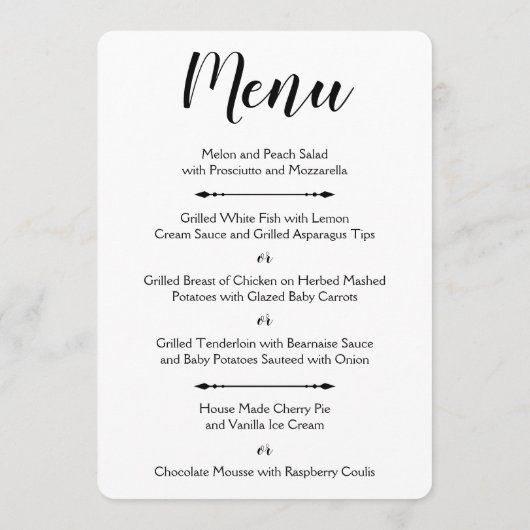 Foto Wedding Menu Card Menükarte (Rückseite)