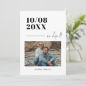 Foto Wedding Minimalistisch Elopement Ankündigung (Stehend Vorderseite)