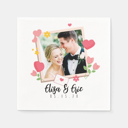 Foto Wedding Napkin Serviette (Vorderseite)
