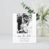 Foto Wedding Navy Blue Save the Date (Stehend Vorderseite)