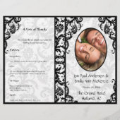 Foto Wedding Program Black Damask (Vorderseite)