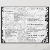 Foto Wedding Program Black Damask (Rückseite)