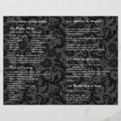 Foto Wedding Program Black Gray & Red Damask (Rückseite)