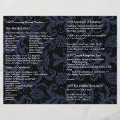 Foto Wedding Program Navy Blue & White Damask (Rückseite)