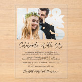 Foto Wedding Reception Acryleinladungen (Vorderseite)