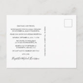 Foto Wedding Reception Ankündigungspostkarte (Rückseite)