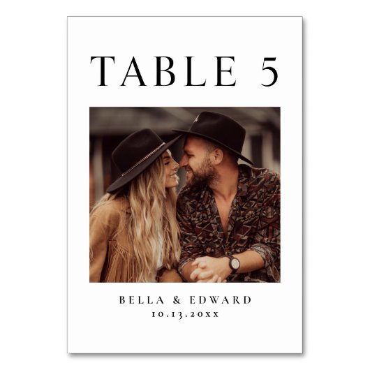 Foto Wedding Reception Tischnummer (Vorderseite)