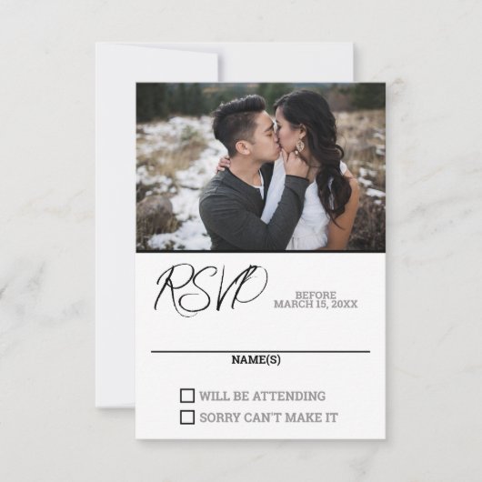 Foto Wedding RSVP Card (Vorderseite)