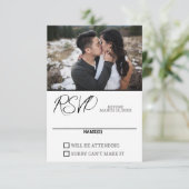 Foto Wedding RSVP Card Karte (Stehend Vorderseite)