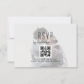 Foto Wedding RSVP Card mit QR Code Karte (Vorderseite)