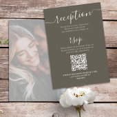 Foto Wedding RSVP Card Neutral Braun Begleitkarte