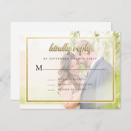 Foto Wedding RSVP Einladung (Vorne/Hinten)