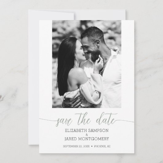 Foto Wedding Sage Green Save The Date (Vorderseite)